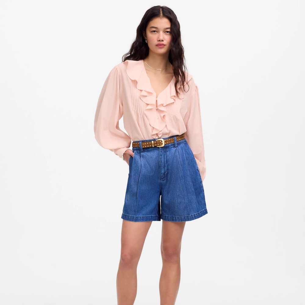 Madewell The Harlow Superwide Jean Short: Airy Denim Edition